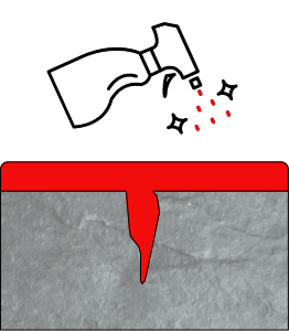 application of penetrant graphic